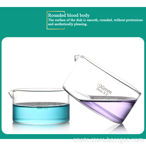 High Borosilicate Glass Crystallizing Dishes: 60-230ml Laboratory Glassware